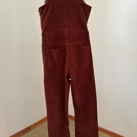 Lucky Brand Corduroy Flare Leg Retro Slim Fit Overalls - Picture 4 of 5
